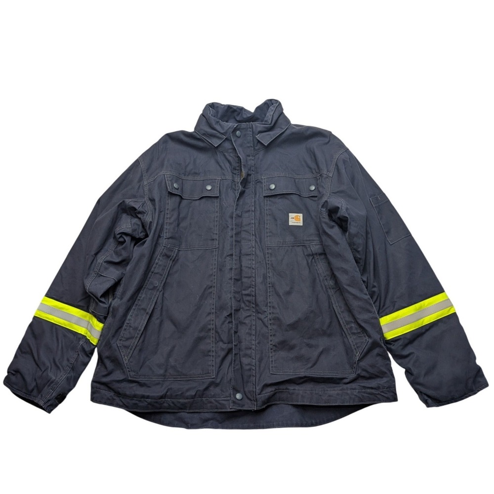 Carhartt Full Swing FR Jacket Mens XL Navy Blue Flame Resistant Hi-Vis 102182